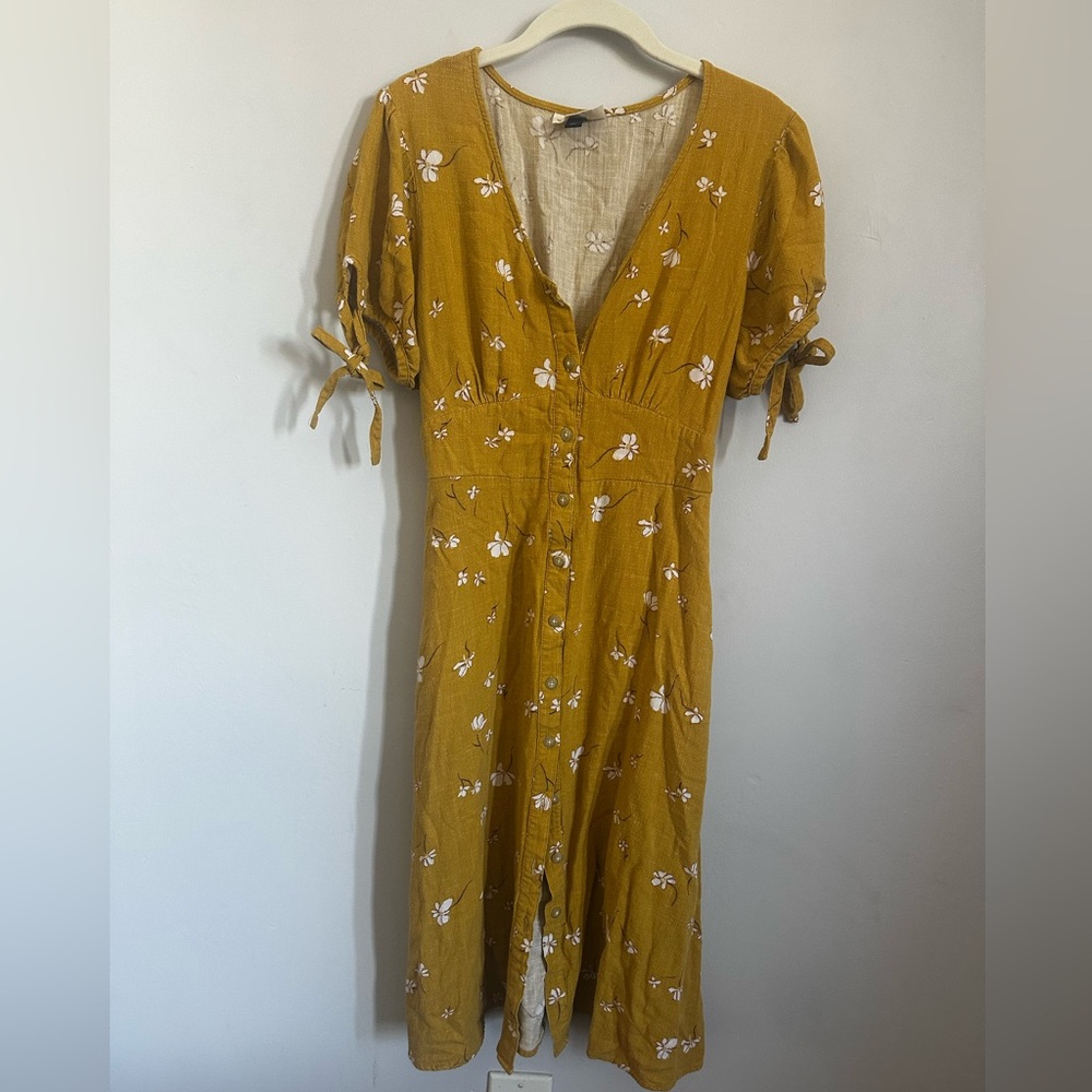 Universal Thread Floral Print Linen-Blend Dress